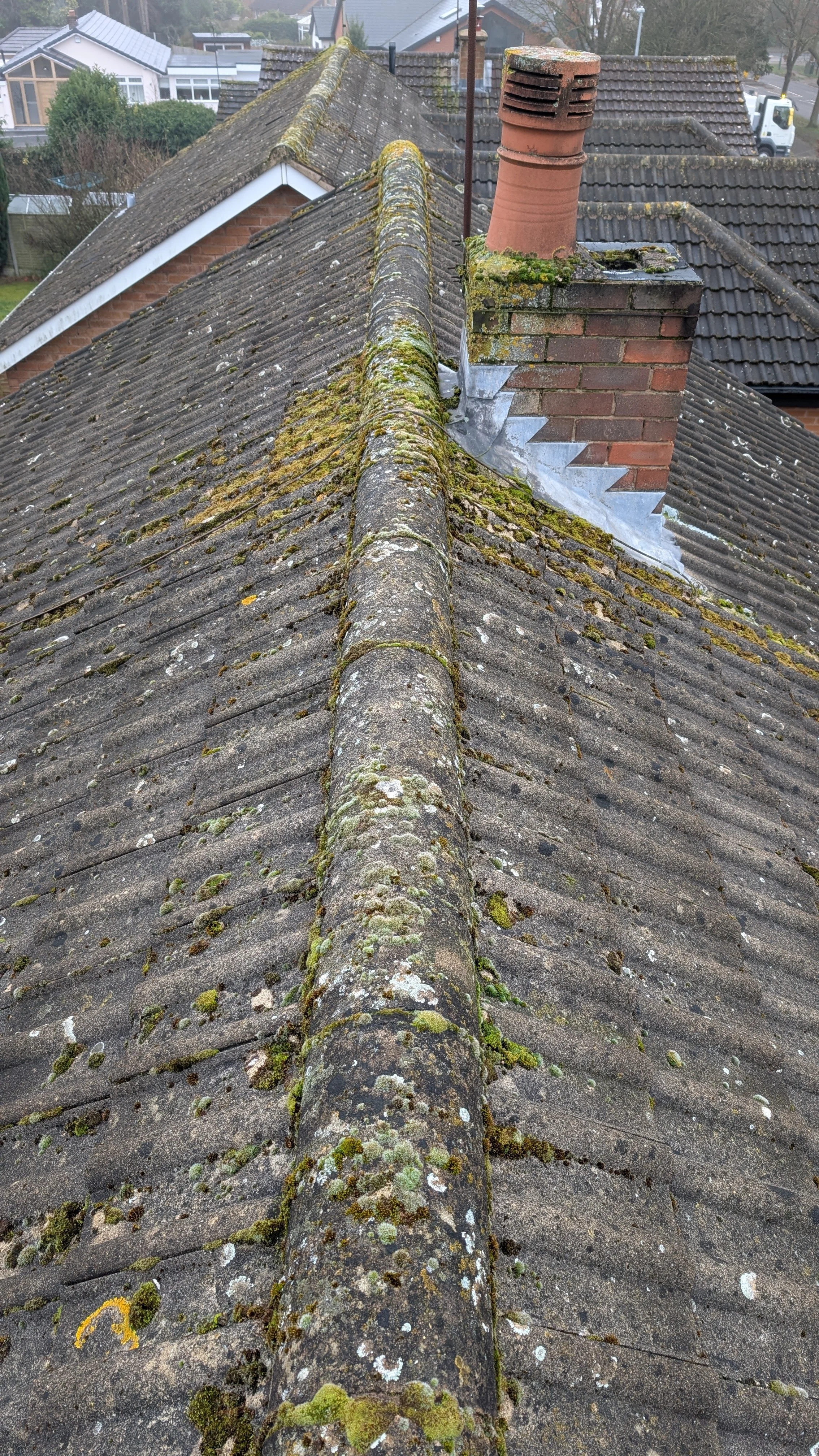 Roof before cleaning Melbourne — moss and lichen