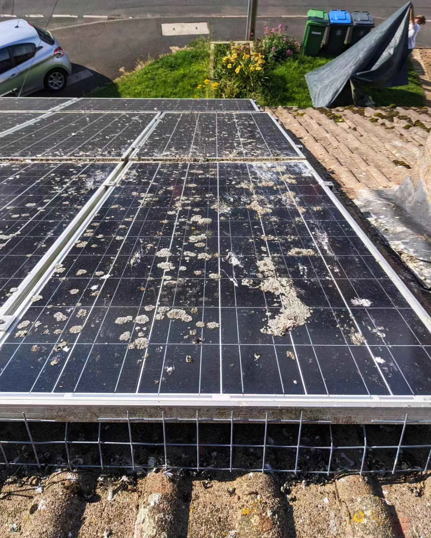 Solar panels before cleaning Melbourne
